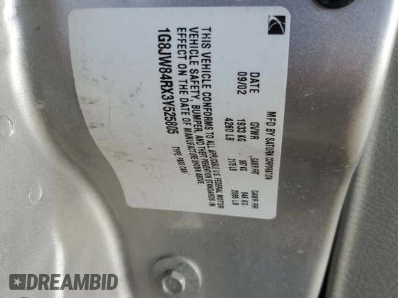 2003 Saturn LW z VIN 1G8JW84RX3Y525805, wystawiony jako Copart lot #81174624 z przebiegiem 81 411 mil mil oraz Szkody całkowita. Historia ofert i sprzedaży dostępna na DreamBid. Obrazek 12.
