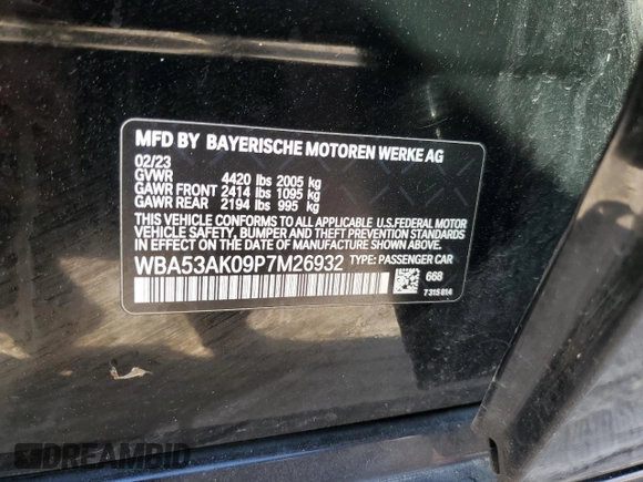 2023 BMW 2 Series 228i with VIN WBA53AK09P7M26932, listed as a Copart auction lot 78149334 with 21,362 mi miles and Salvage Title. Bid and sale history available at carsss.com. Image 12.