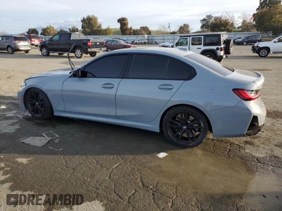 2024 BMW 3 Series M340i with VIN 3MW49FS09R8E32108, listed as a Copart auction lot 45897695 with 21,076 mi miles and Salvage Title. Bid and sale history available at carsss.com. Image 2.