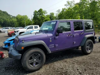 2018 Jeep Wrangler Unlimited Sport with VIN 1C4BJWDG9JL910410, listed as a Copart auction lot 60778405 with 57,450 mi miles and Salvage title. Bid and sale history available at DreamBid. Image 1.