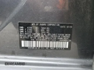 2020 Subaru Impreza z VIN 4S3GKAB68L3611929, wystawiony jako Copart lot #55852725 z przebiegiem 45 275 mil mil oraz Szkoda całkowita • Salvage title. Historia ofert i sprzedaży dostępna na DreamBid. Obrazek 13.