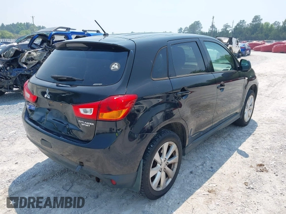 2015 Mitsubishi Outlander Sport ES with VIN 4A4AR3AUXFE042077, listed as a IAAI auction lot 42001461 with 157,545 mi miles. Bid and sale history available at carsss.com. Image 4.