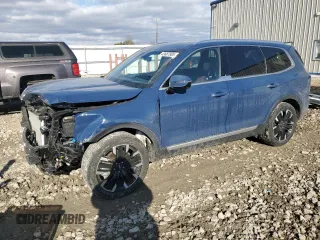 2023 Kia Telluride SX Prestige X-Line z VIN 5XYP5DGC9PG341456, wystawiony jako Copart lot #43687805 z przebiegiem 16 921 mil mil oraz Szkoda całkowita • Salvage title. Historia ofert i sprzedaży dostępna na DreamBid. Obrazek 1.