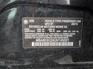 2016 BMW 3 Series 328i with VIN WBA8E9G59GNT45001, listed as a Copart auction lot 49247345 with 113,273 mi miles and Salvage Title. Bid and sale history available at carsss.com. Image 12.