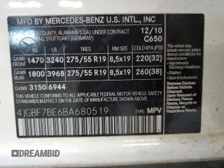 2011 Mercedes-Benz GL-Class GL 450 with VIN 4JGBF7BE6BA680519, listed as a Copart auction lot 55227995 with 214,724 mi miles and Clean Title. Bid and sale history available at carsss.com. Image 13.