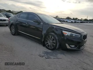2014 Kia Cadenza Premium with VIN KNALN4D77E5138607, listed as a Copart auction lot 84389434 with 124,985 mi miles and Salvage Title. Bid and sale history available at carsss.com. Image 4.
