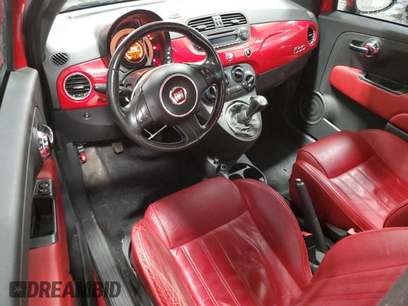2013 FIAT 500 Turbo with VIN 3C3CFFHH3DT590801, listed as a Copart auction lot 52775845 with 119,252 mi miles and Salvage Title. Bid and sale history available at carsss.com. Image 8.
