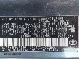2014 Toyota Corolla L с VIN 2T1BURHE1EC227891, выставлен на аукционе IAAI как лот 42424952 с пробегом 145 531 миль миль и . История ставок и продаж доступна на DreamBid. Изображение 9.