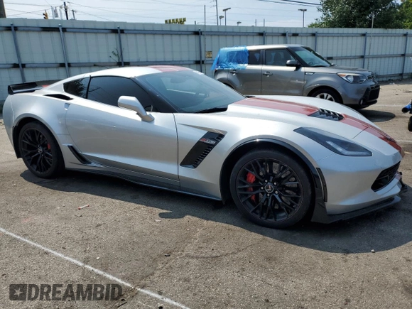 2015 Chevrolet Corvette Z06 2LZ with VIN 1G1YR2D65F5601184, listed as a Copart auction lot 64979444 with 38,080 mi miles and Salvage Title. Bid and sale history available at carsss.com. Image 4.
