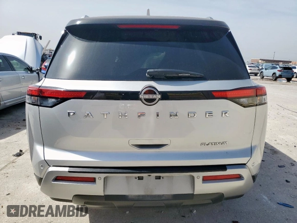 2023 Nissan Pathfinder Platinum z VIN 5N1DR3DH9PC208004, wystawiony jako Copart lot #56542225 z przebiegiem 31 444 mil mil oraz Szkoda całkowita • Salvage title. Historia ofert i sprzedaży dostępna na DreamBid. Obrazek 6.