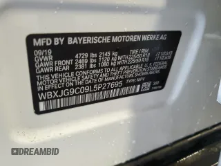 2020 BMW X1 xDrive28i z VIN WBXJG9C09L5P27695, wystawiony jako Copart lot #57039795 z przebiegiem 53 242 mil mil oraz Szkoda całkowita • Salvage title. Historia ofert i sprzedaży dostępna na DreamBid. Obrazek 14.