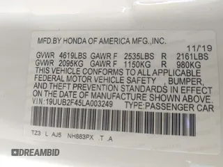 2020 Acura TLX w/Technology Pkg with VIN 19UUB2F45LA003249, listed as a IAAI auction lot 41730734 with 43,236 mi miles. Bid and sale history available at carsss.com. Image 9.