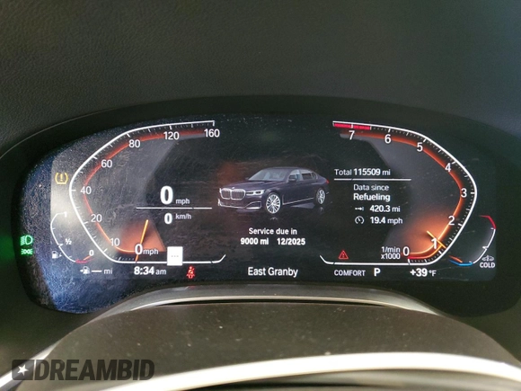 2020 BMW 7 Series 740i xDrive z VIN WBA7T4C06LGF97045, wystawiony jako Copart lot #42745735 z przebiegiem 115 509 mil mil oraz Czysty tytuł • Clean title. Historia ofert i sprzedaży dostępna na DreamBid. Obrazek 9.