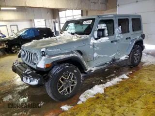 2024 Jeep Wrangler Sahara with VIN 1C4PJXEG3RW329991, listed as a Copart auction lot 87394494 with 3,684 mi miles and Salvage Title. Bid and sale history available at carsss.com. Image 1.