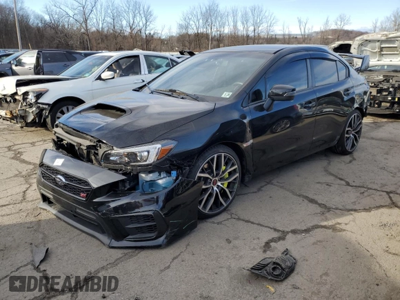 2021 Subaru WRX STI with VIN JF1VA2E63M9803680, listed as a Copart auction lot 82347044 with 21,859 mi miles and Salvage Title. Bid and sale history available at carsss.com. Image 1.