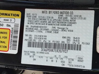 2014 Ford Fusion SE with VIN 3FA6P0HR7ER207927, listed as a IAAI auction lot 42094439 with 112,660 mi miles. Bid and sale history available at carsss.com. Image 9.