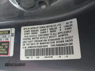 2010 Honda Insight EX with VIN JHMZE2H72AS015870, listed as a IAAI auction lot 42762384 with 58,121 mi miles and . Bid and sale history available at DreamBid. Image 9.