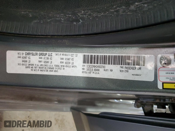 2013 Dodge Avenger SE with VIN 1C3CDZAB4DN563703, listed as a Copart auction lot 50316095 with 164,684 mi miles and Salvage Title. Bid and sale history available at carsss.com. Image 13.