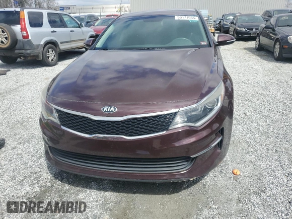 2016 Kia Optima LX with VIN 5XXGT4L35GG041185, listed as a Copart auction lot 50171935 with 165,619 mi miles and Salvage title. Bid and sale history available at DreamBid. Image 5.