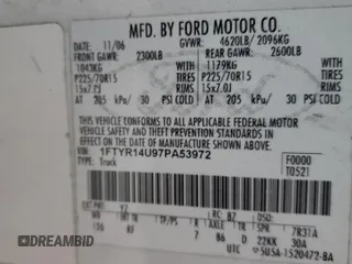 2007 Ford Ranger XL with VIN 1FTYR14U97PA53972, listed as a Copart auction lot 49275175 with 219,434 mi miles and Salvage Title. Bid and sale history available at carsss.com. Image 12.