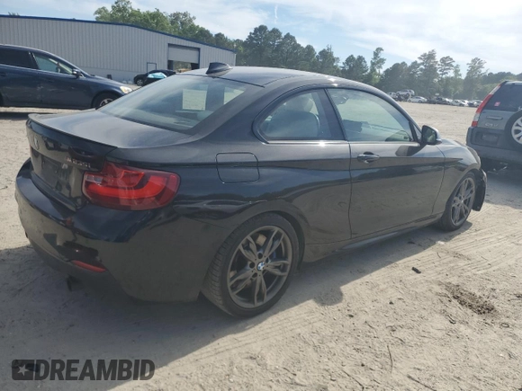 2015 BMW 2 Series M235i with VIN WBA1J7C5XFV253790, listed as a Copart auction lot 57155255 with 136,967 mi miles and Salvage title. Bid and sale history available at DreamBid. Image 3.