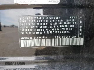 2012 Volkswagen Golf TDI with VIN WVWNM7AJ8CW302793, listed as a Copart auction lot 45277555 with 128,113 mi miles and Salvage title. Bid and sale history available at DreamBid. Image 14.