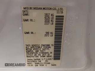 2017 Nissan Altima SV with VIN 1N4AL3AP6HC171487, listed as a IAAI auction lot 41503897 with 154,095 mi miles and . Bid and sale history available at carsss.com. Image 9.