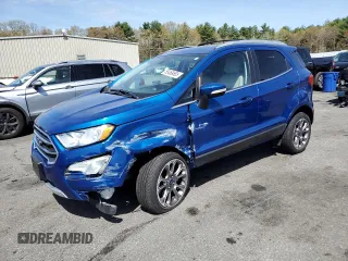 2018 Ford EcoSport Titanium z VIN MAJ6P1WL6JC204448, wystawiony jako Copart lot #55468685 z przebiegiem 52 425 mil mil oraz Szkody całkowita. Historia ofert i sprzedaży dostępna na DreamBid. Obrazek 1.
