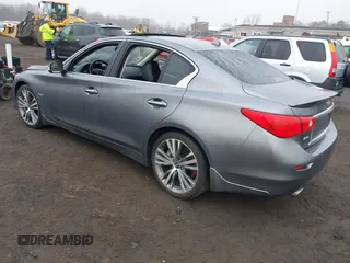 2016 Infiniti Q50 3.0t Red Sport 400 with VIN JN1FV7AR3GM451964, listed as a IAAI auction lot 41715544 with 164,139 mi miles. Bid and sale history available at carsss.com. Image 3.