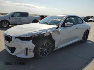 2023 BMW 2 Series 230i xDrive with VIN 3MW33CM06P8D23448, listed as a Copart auction lot 75215964 with 17,213 mi miles and Salvage Title. Bid and sale history available at carsss.com. Image 1.