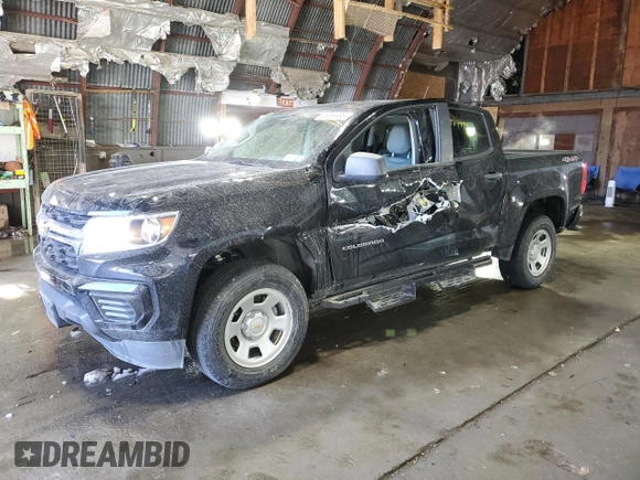 2021 Chevrolet Colorado 4WD Work Truck with VIN 1GCGTBEN5M1232938, listed as a Copart auction lot 46989995 with 23,547 mi miles and Salvage title. Bid and sale history available at DreamBid. Image 1.