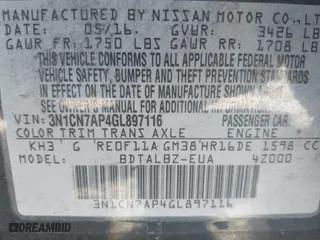 2016 Nissan Versa S with VIN 3N1CN7AP4GL897116, listed as a IAAI auction lot 41847501 with 145,799 mi miles. Bid and sale history available at carsss.com. Image 9.