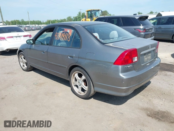 2004 Honda Civic LX with VIN 1HGES16514L020322, listed as a IAAI auction lot 42144118 with 106,190 mi miles. Bid and sale history available at carsss.com. Image 3.