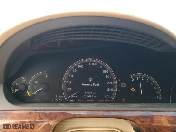 2009 Mercedes-Benz S-Class 5.5L V8 with VIN WDDNG86X79A258534, listed as a Copart auction lot 41706985 with 231,098 mi miles and Salvage Title. Bid and sale history available at carsss.com. Image 9.