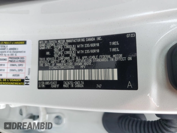 2024 Lexus NX 350 with VIN 2T2AGCEZ8RC039846, listed as a Copart auction lot 56861105 with 20,876 mi miles and Salvage title. Bid and sale history available at DreamBid. Image 14.