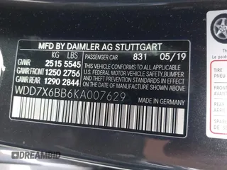 2019 Mercedes-Benz AMG GT with VIN WDD7X6BB6KA007629, listed as a IAAI auction lot 41782028 with 69,815 mi miles. Bid and sale history available at carsss.com. Image 9.