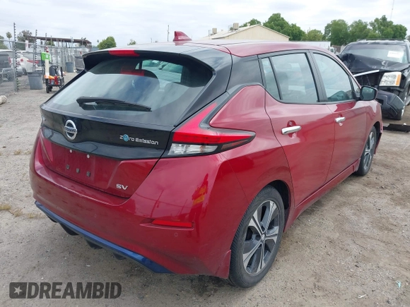 2022 Nissan LEAF SV with VIN 1N4AZ1CV8NC563090, listed as a IAAI auction lot 42086289 with 24,215 mi miles and . Bid and sale history available at DreamBid. Image 4.