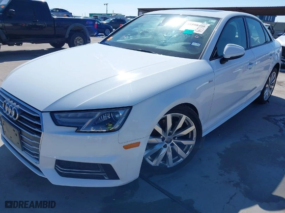 2018 Audi A4 Premium with VIN WAUKMAF49JA084308, listed as a IAAI auction lot 41598408 with 32,380 mi miles. Bid and sale history available at carsss.com. Image 6.