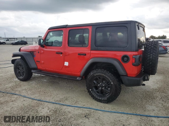 2022 Jeep Wrangler Unlimited Willys with VIN 1C4HJXDN7NW237703, listed as a Copart auction lot 73889984 with Not Provided miles and Non Repairable. Bid and sale history available at DreamBid. Image 2.