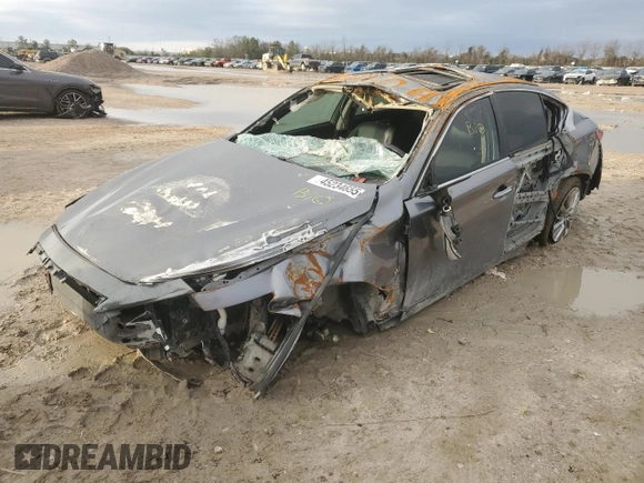2018 Infiniti Q50 Sport with VIN JN1EV7AP0JM350821, listed as a Copart auction lot 45234655 with Not Provided miles and Non Repairable. Bid and sale history available at carsss.com. Image 1.