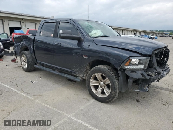 2017 Ram 1500 Sport with VIN 1C6RR7MT2HS536983, listed as a Copart auction lot 58611485 with 208,035 mi miles and Salvage title. Bid and sale history available at DreamBid. Image 4.