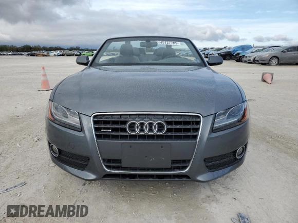 2012 Audi A5 Premium Plus with VIN WAULFAFH8CN000802, listed as a Copart auction lot 45727785 with Not provided miles and Salvage title. Bid and sale history available at DreamBid. Image 5.