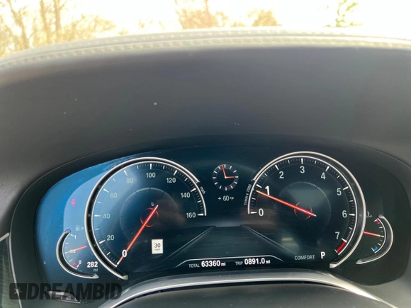 2018 BMW 7 Series 750i xDrive with VIN WBA7F2C55JB238347, listed as a Copart auction lot 54362255 with 63,360 mi miles and Clean Title. Bid and sale history available at carsss.com. Image 8.