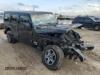 2018 Jeep Wrangler Unlimited Sport S with VIN 1C4HJXDN6JW278334, listed as a Copart auction lot 85453494 with Not provided miles and Salvage title. Bid and sale history available at DreamBid. Image 4.