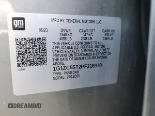 2023 Chevrolet Malibu LS with VIN 1G1ZC5ST2PF216970, listed as a Copart auction lot 51582215 with Not Provided miles and Salvage Title. Bid and sale history available at DreamBid. Image 12.