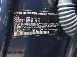 2017 BMW X3 sDrive28i with VIN 5UXWZ7C31H0V91190, listed as a IAAI auction lot 38353174 with 55,603 mi miles. Bid and sale history available at carsss.com. Image 9.