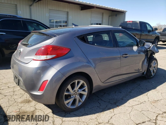 2017 Hyundai Veloster with VIN KMHTC6AD8HU318439, listed as a Copart auction lot 43322083 with 64,664 mi miles. Bid and sale history available at carsss.com. Image 3.