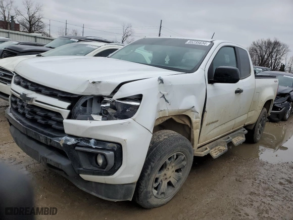 2021 Chevrolet Colorado 4WD LT with VIN 1GCHTCENXM1201386, listed as a Copart auction lot 85235634 with 69,483 mi miles and Salvage Title. Bid and sale history available at carsss.com. Image 1.