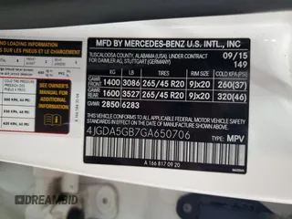 2016 Mercedes-Benz GLE 400 with VIN 4JGDA5GB7GA650706, listed as a Copart auction lot 61780755 with 118,439 mi miles and Clean title. Bid and sale history available at DreamBid. Image 13.