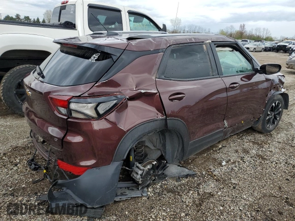 2022 Chevrolet TrailBlazer LT with VIN KL79MPS29NB135585, listed as a Copart auction lot 53976005 with 39,434 mi miles and Salvage Title. Bid and sale history available at carsss.com. Image 3.